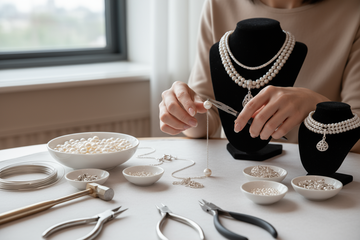 cest parfait sauf que je veux que tu change les bijoux montrée avec des perles et argents 925 des collier et tout et enlève what materieals do you use et how are pieces made 